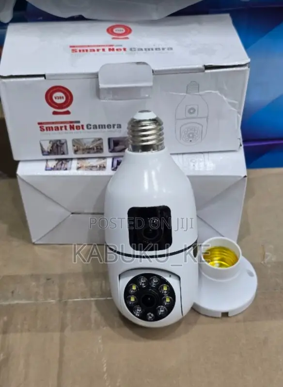 V380 Dual-Lens Bulb Camera Two Cameras 360-Degree Wireless Bulb Camera