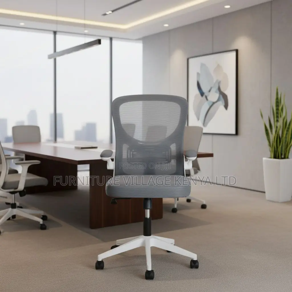 White Mid-Back Mesh Ergonomic Desk Seat
