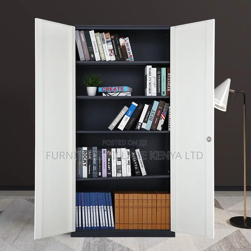 2-Door Gray Metallic Document Storage Cabinet