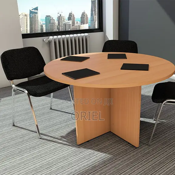 Office Table : Office 4-Seater Round Meeting Table