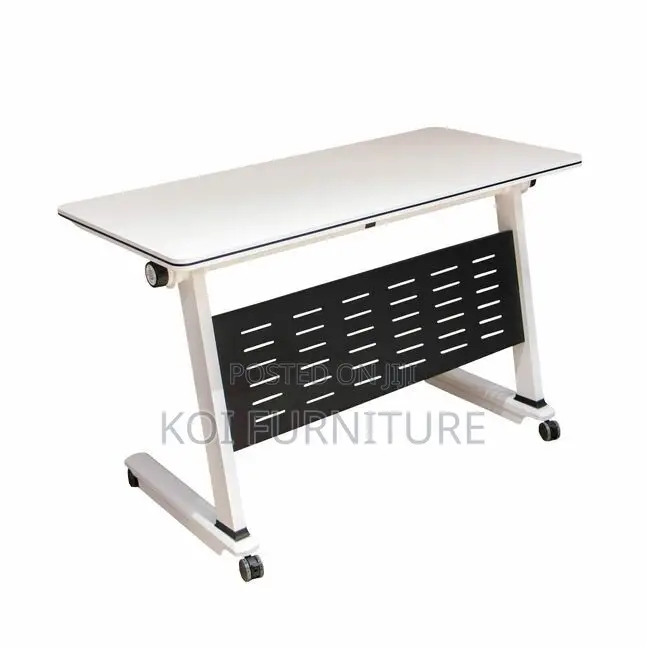 Office Table; 1200mm White Foldable Home Office Training Table