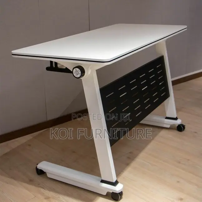 Office Table; 1200mm White Foldable Home Office Training Table
