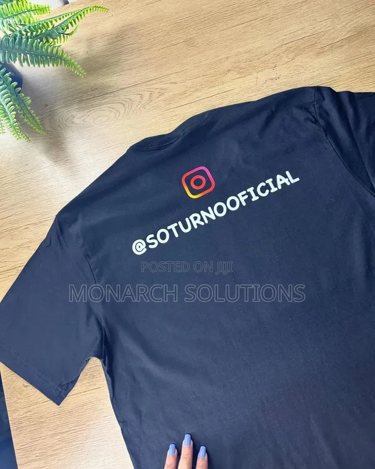 Black Round Neck Tshirt(Pocket and Back Print)