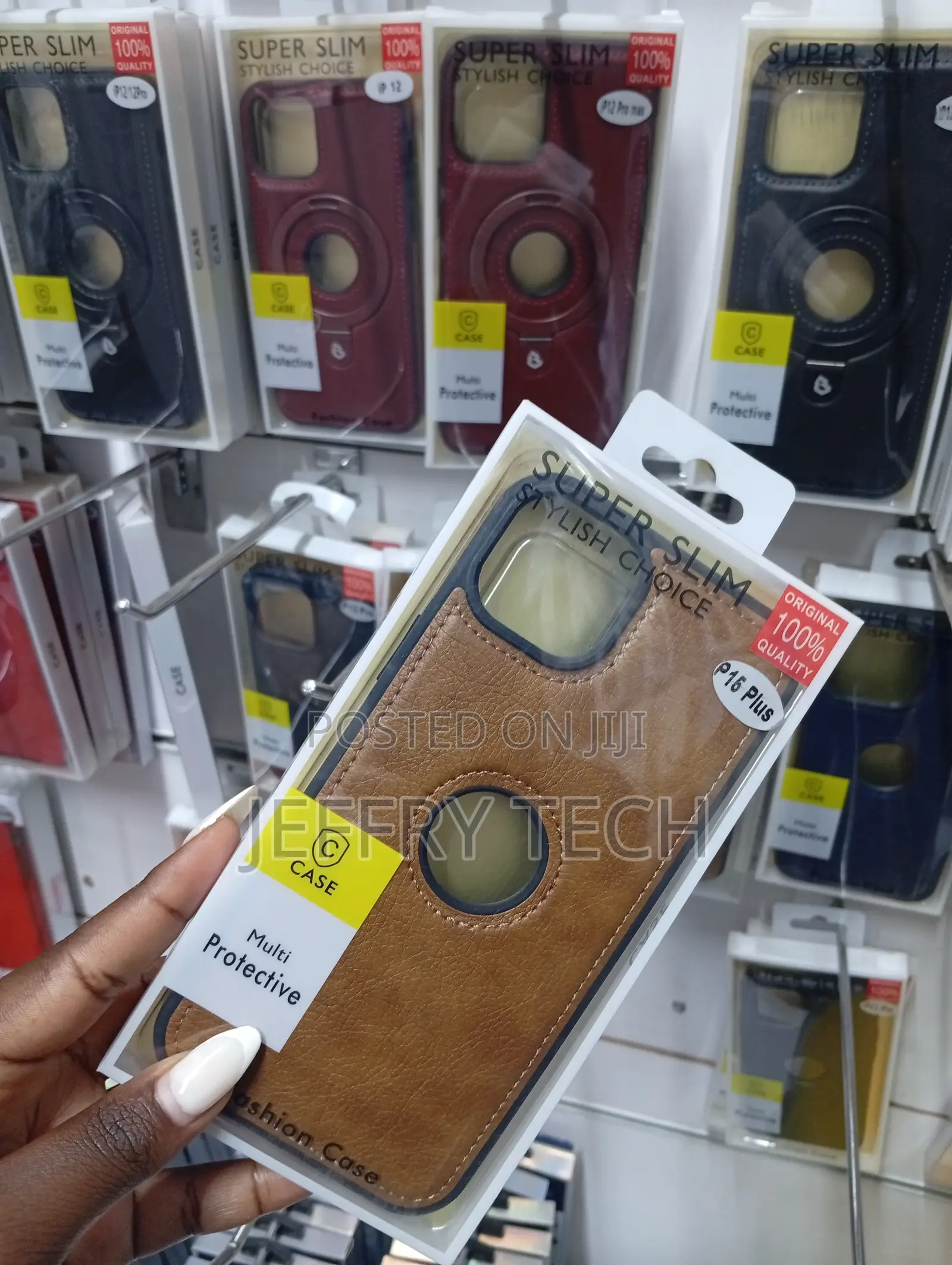 iPhone 15 Plus Super Slim Leather-Style Phone Case