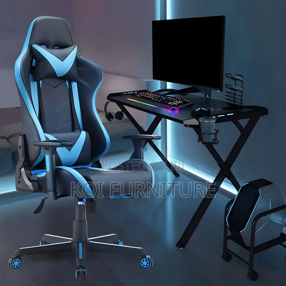 Office Chairs; High Back Gaming Executive Fabric Leather Seat