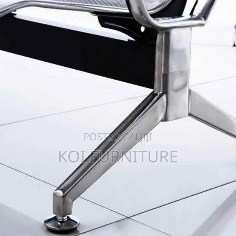 Office Benches; Three Seaters Silver Stainless Steel Benches