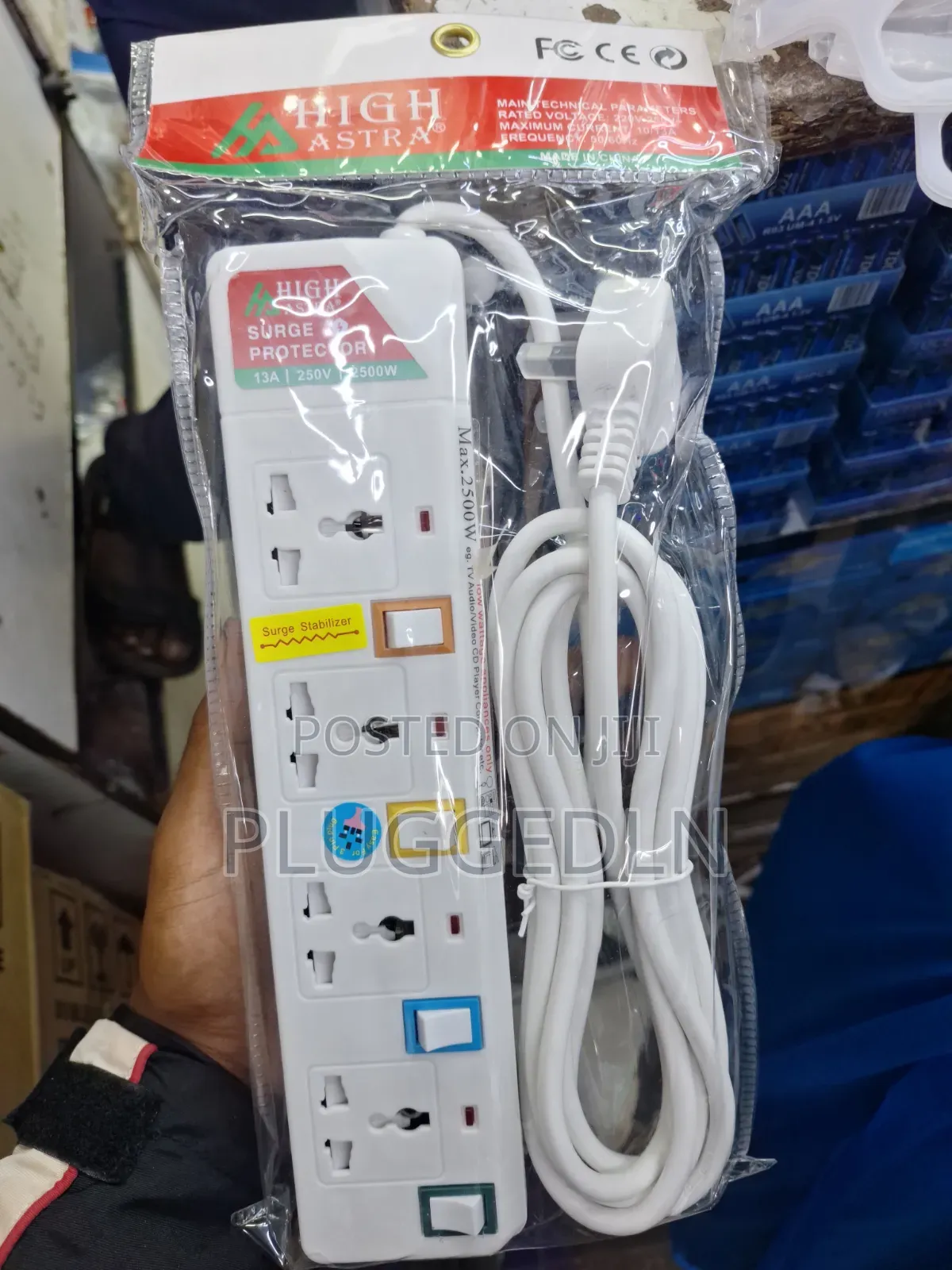 4 -Way Power Surge Protector Extension Socket.