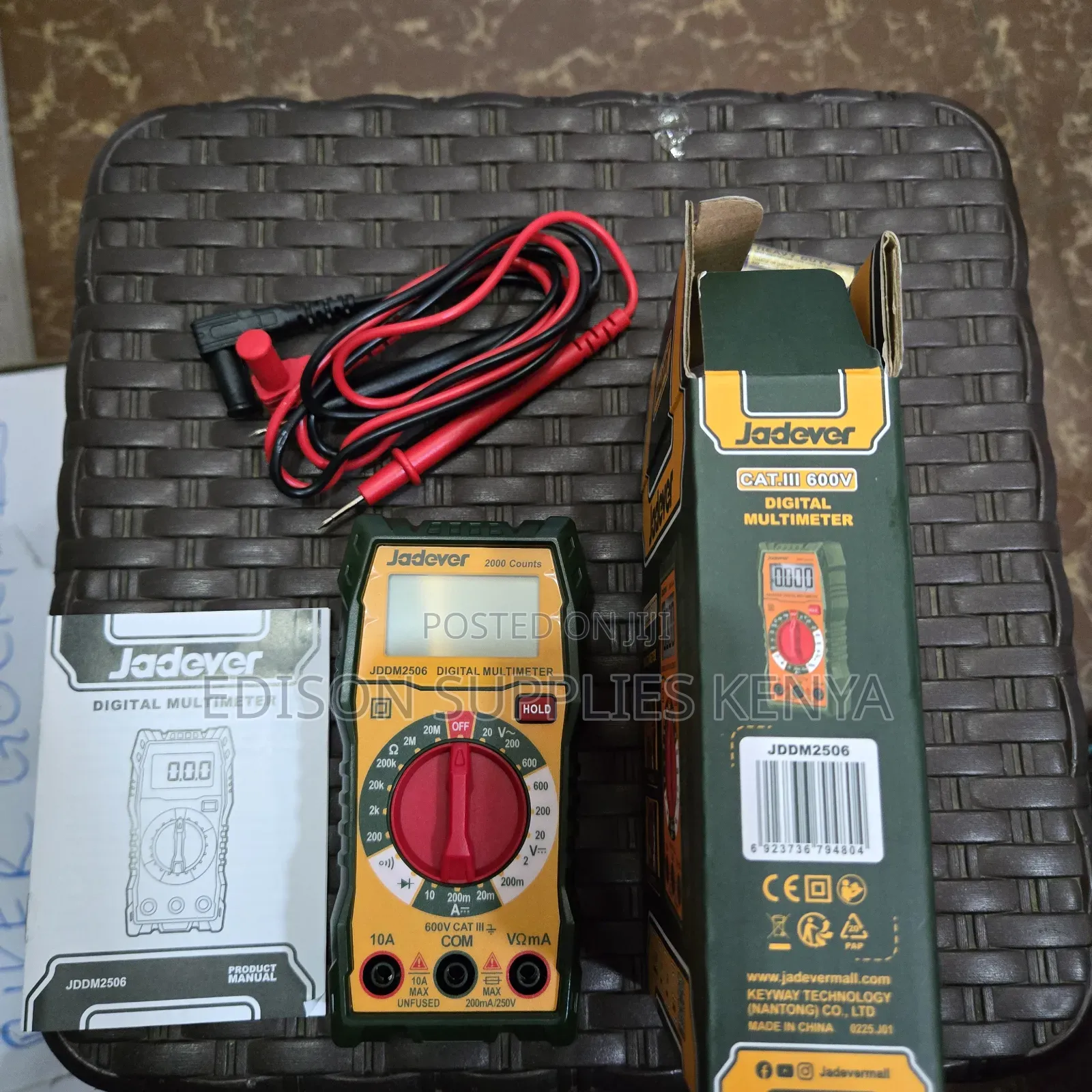 600v Digital Multimeter Jadever 600 Volts 2000 Counts Data Hold Diode