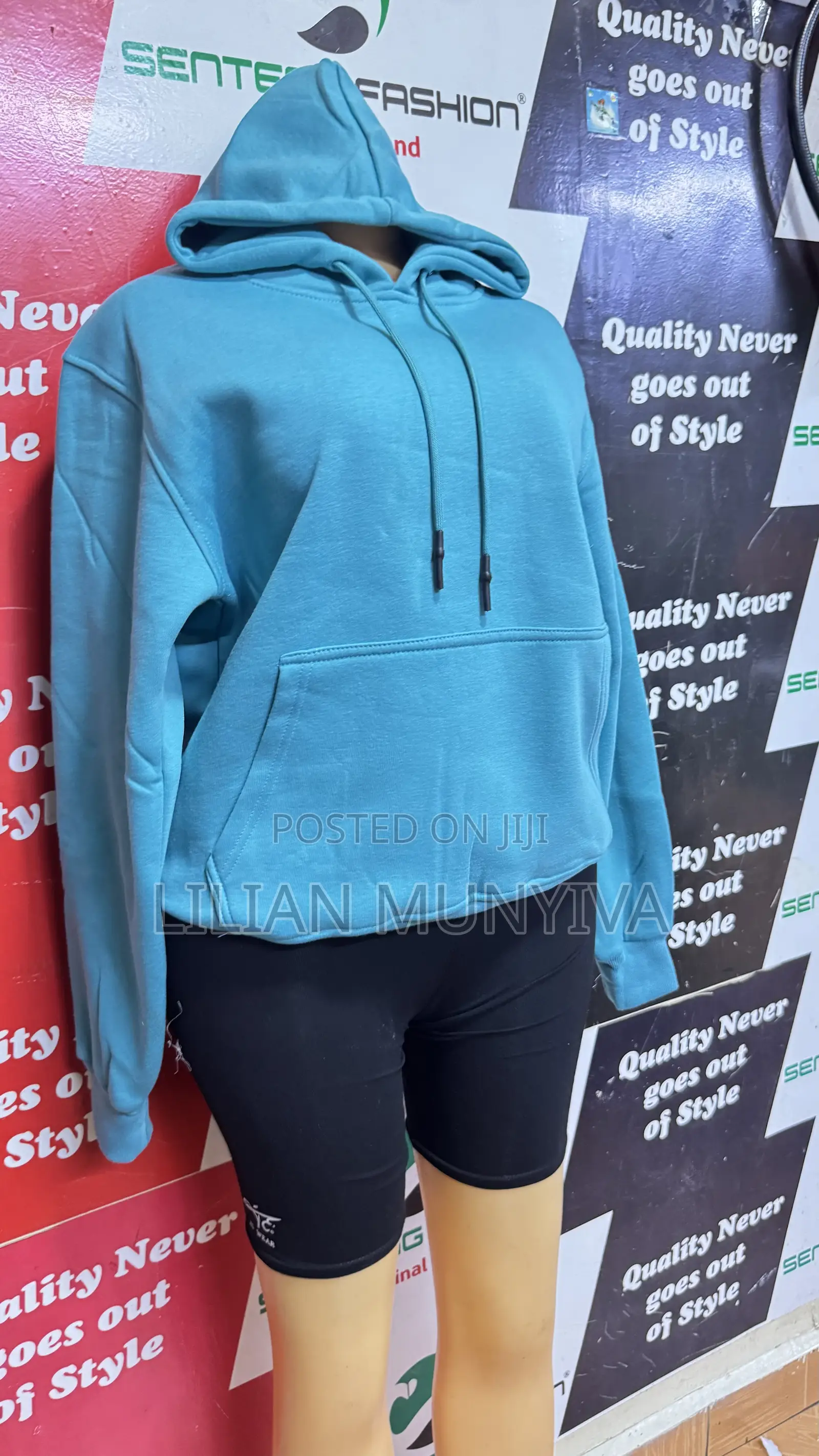 Plain Teal Blue Hoodie