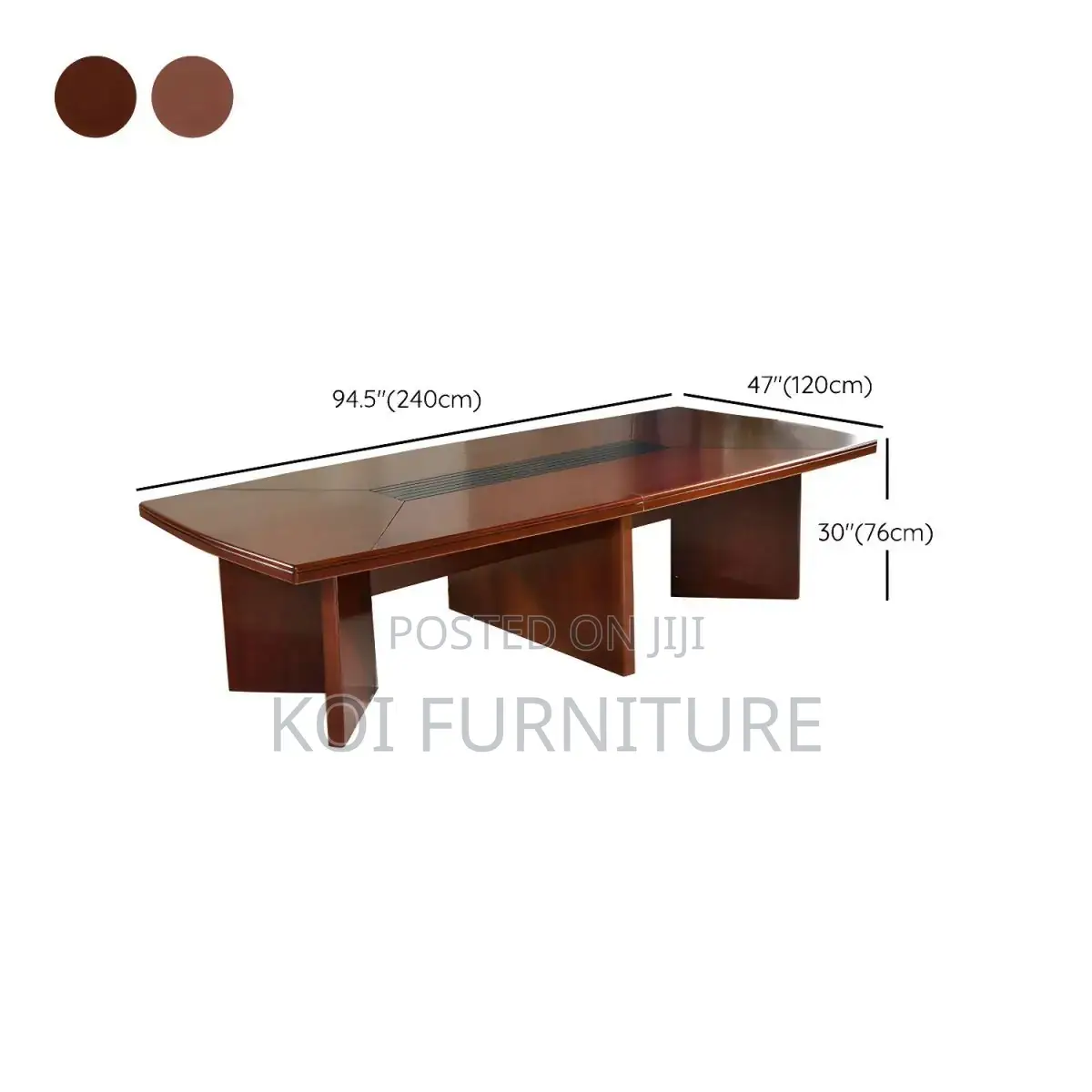 Boardroom Table; 2.4m Red Mahany Boardroom Table for 12 Individuals