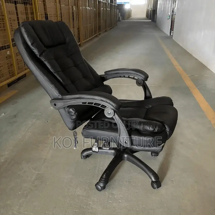 Office Chairs; Leather High Back Executive Office Chair With Footrest