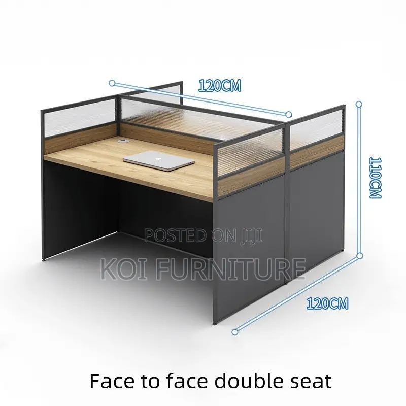 Office Chairs; Two Users Functional MDF Office Workstations