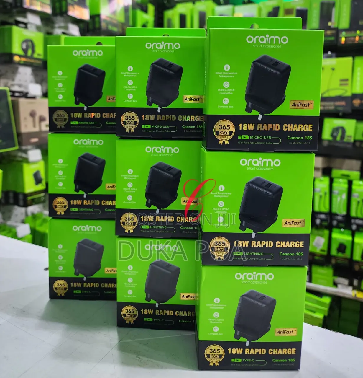 iPhone Charger Oraimo Cannon 18s Ocw-5184u+L 18w Rapid iPhone Charger