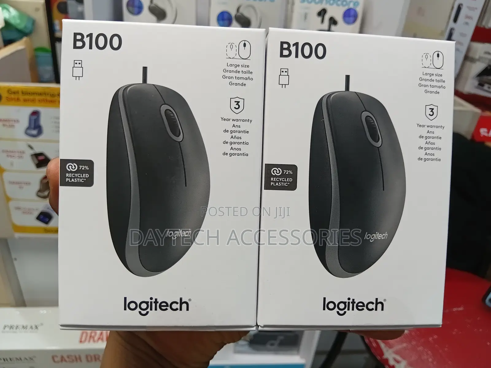 Logitech B100 Wired Mouse for Computer and Laptop