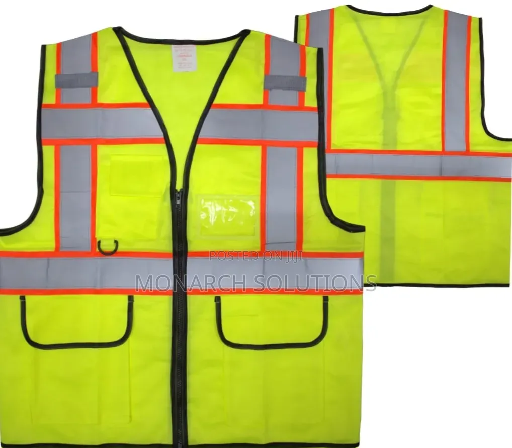 Black Lining Pocket Zipper Reflector Vests