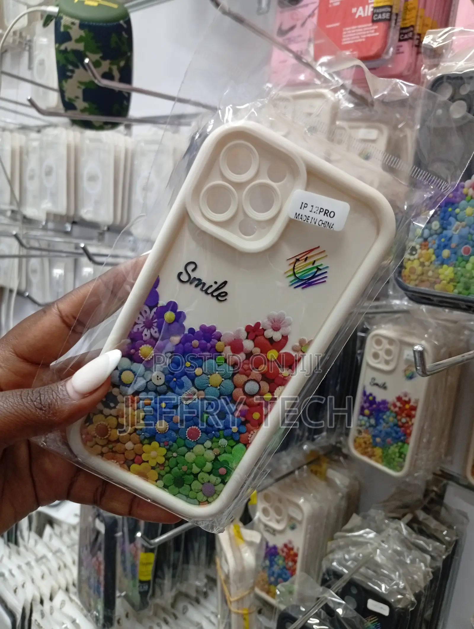 iPhone 12 Pro Shockproof Silicone Floral-Patterned Case