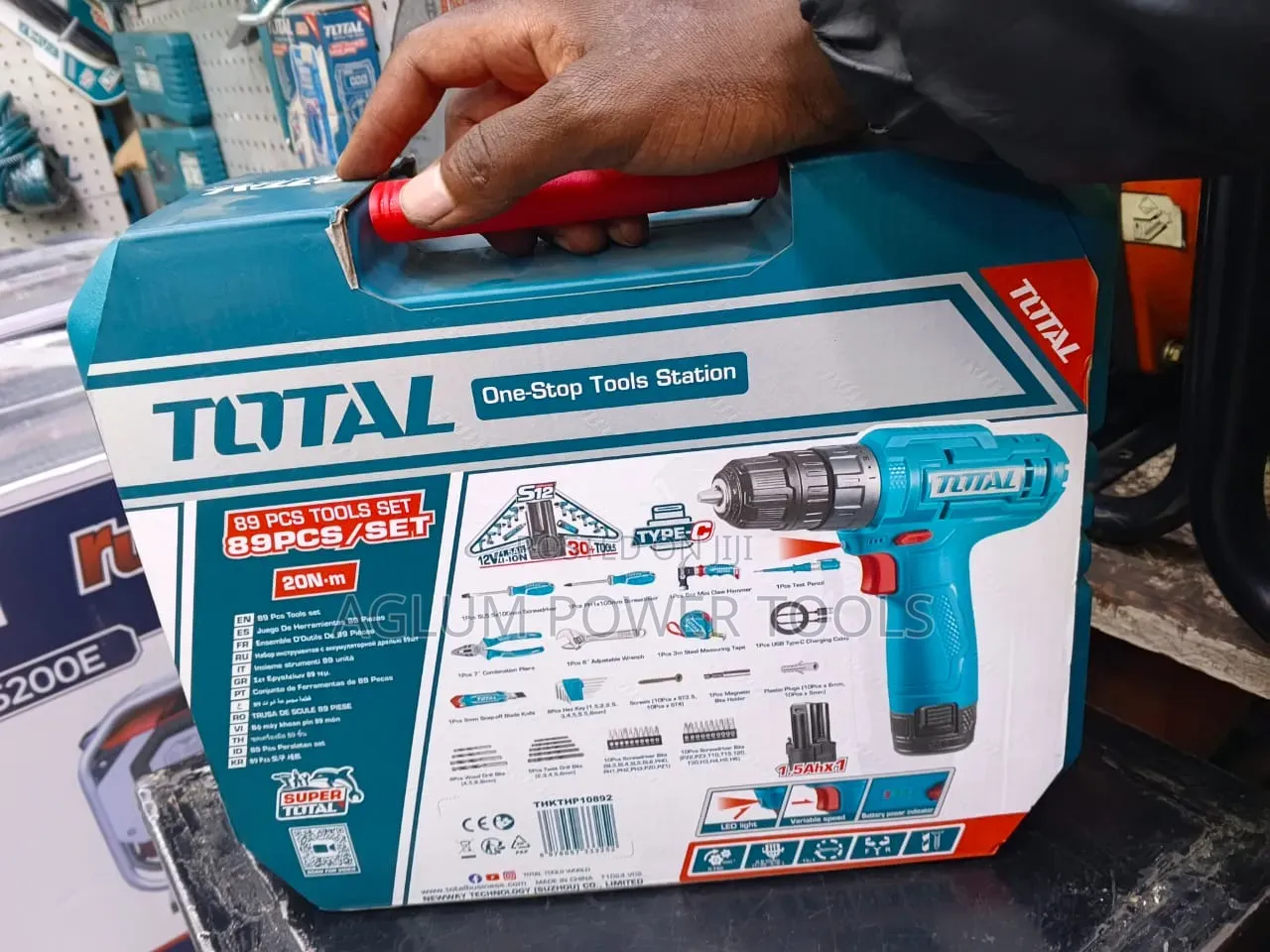 Total Cordless Drill 12v Toolset With 89 Pieces
