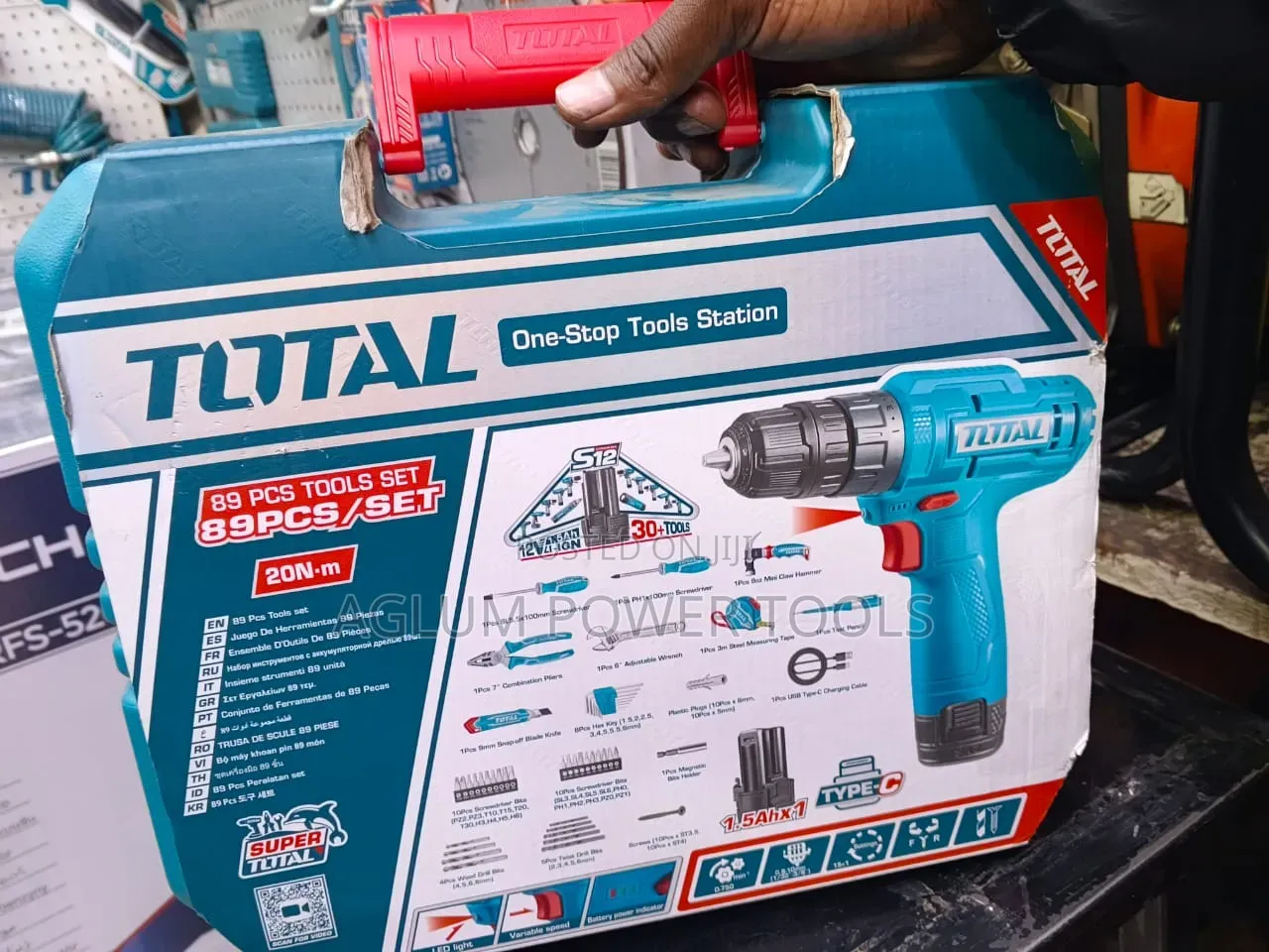 Total Cordless Drill 12v Toolset With 89 Pieces