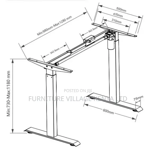 120cm Black Imported Electric Sit Stand Table