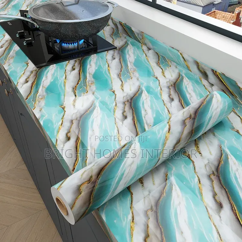 Ocean Blue Marble Self Adhesive Contact Paper