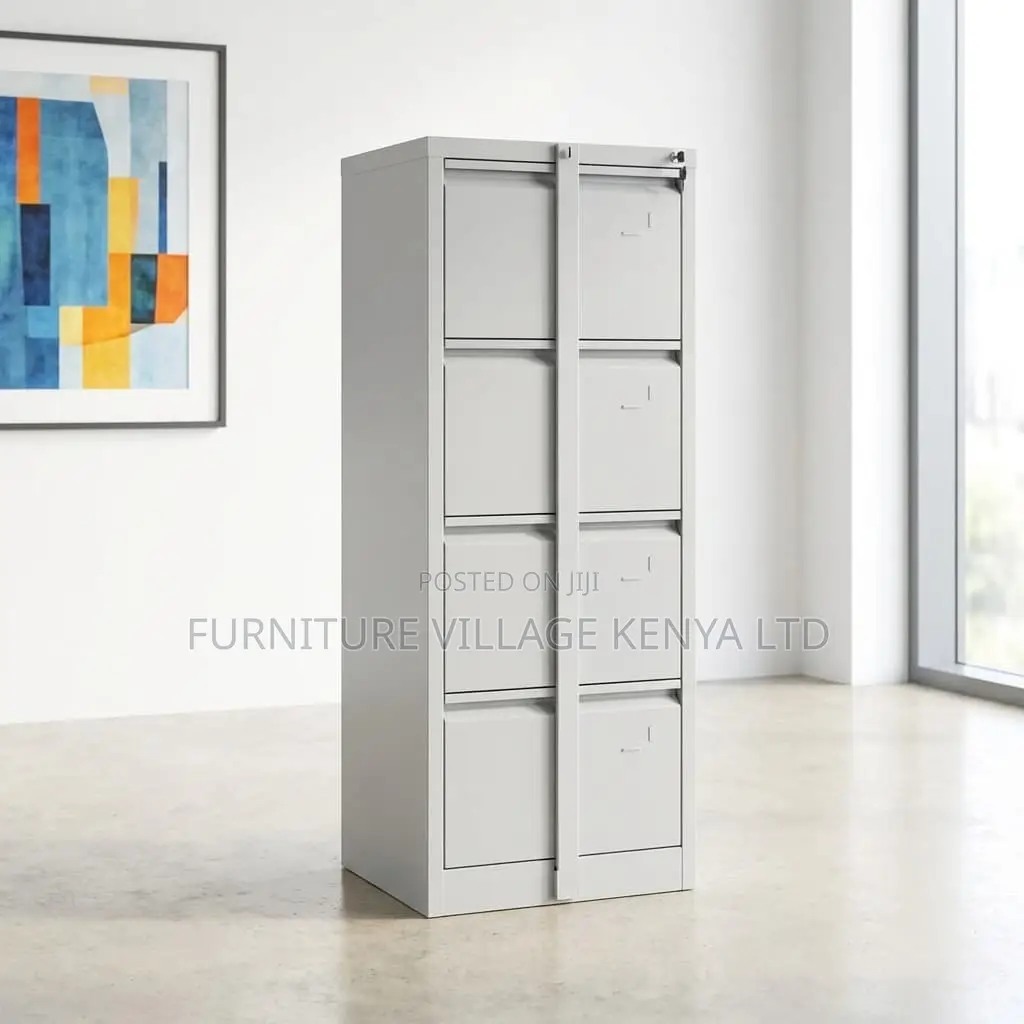 4-Drawer's White Locker Cabinet With Lock Bar