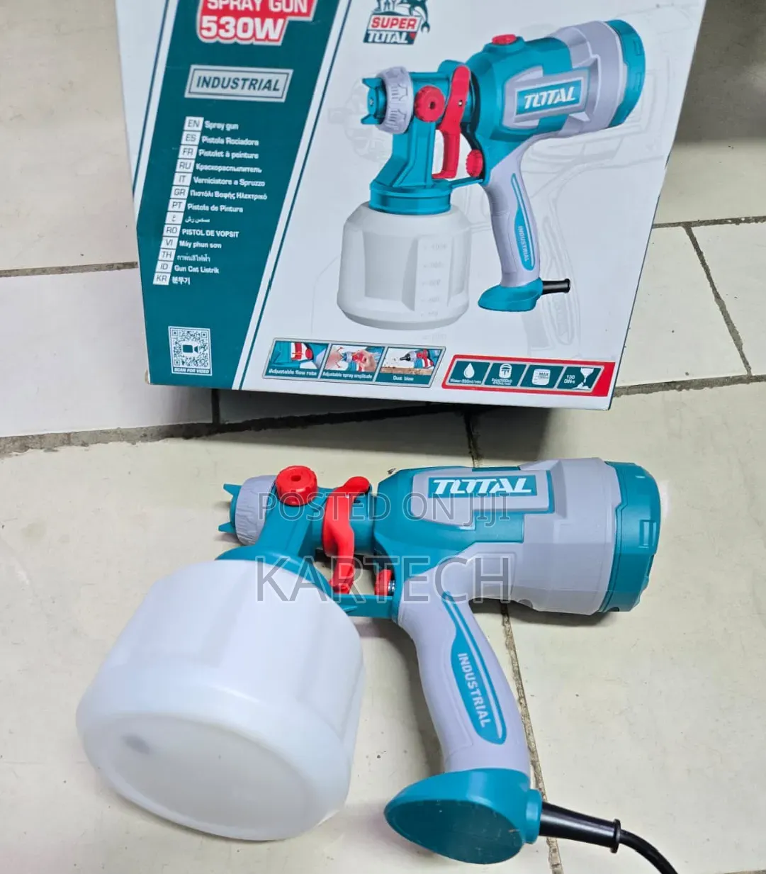 Total 530w HVLP Paint Sprayer With Adjustable Nozzle