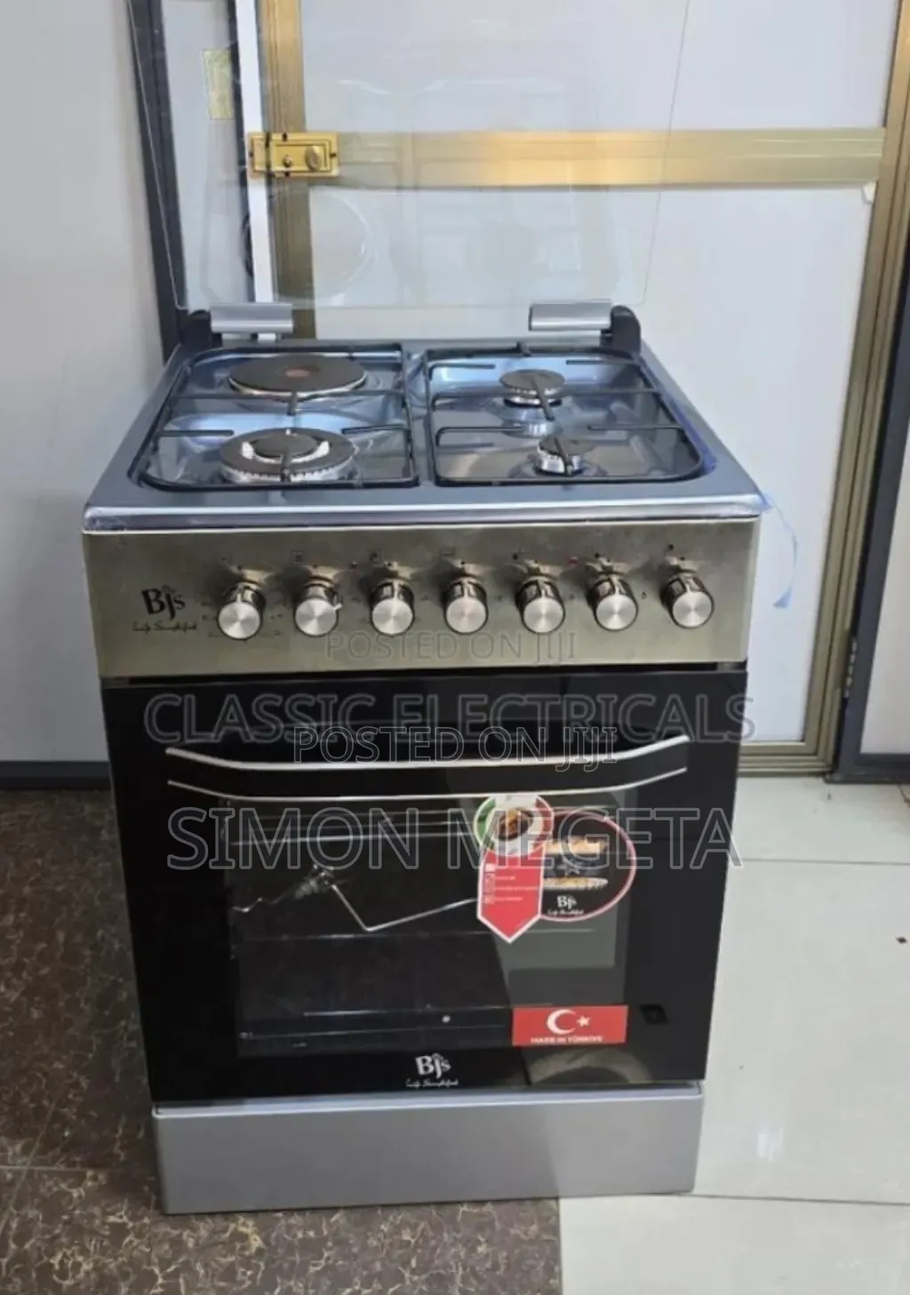 A. Vailable Affordable Silver BJS 60*60 Standing Cooker. 3+1