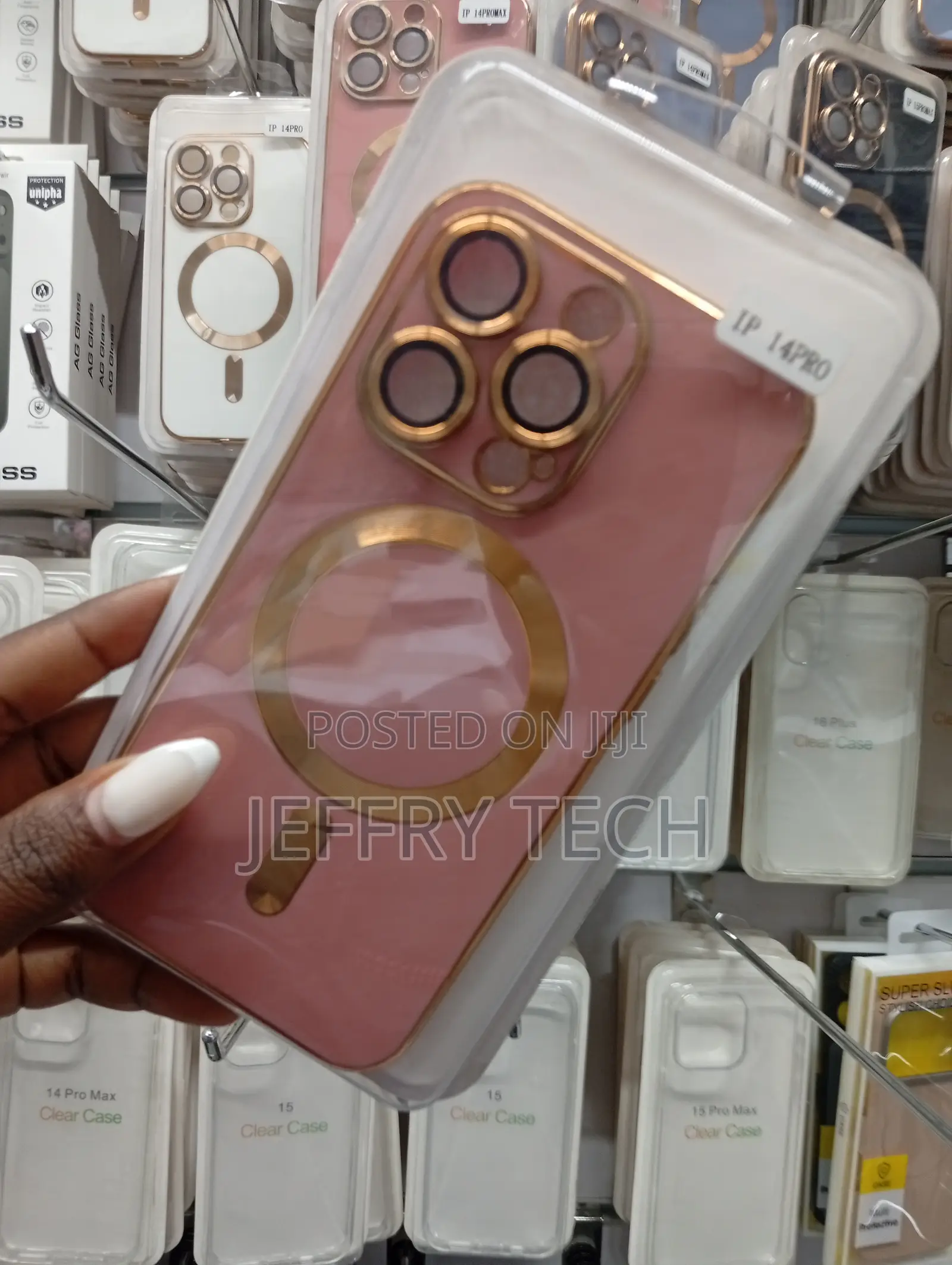 iPhone 14 Pro Rose Gold Electroplated Clear Phone