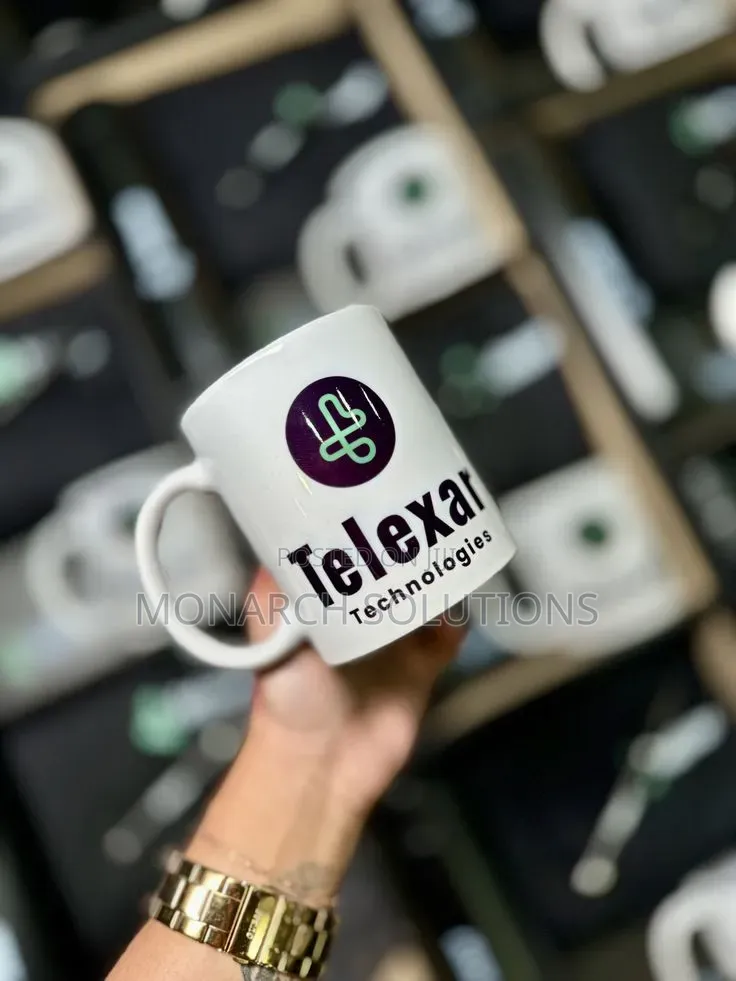 Black Print on White Mug