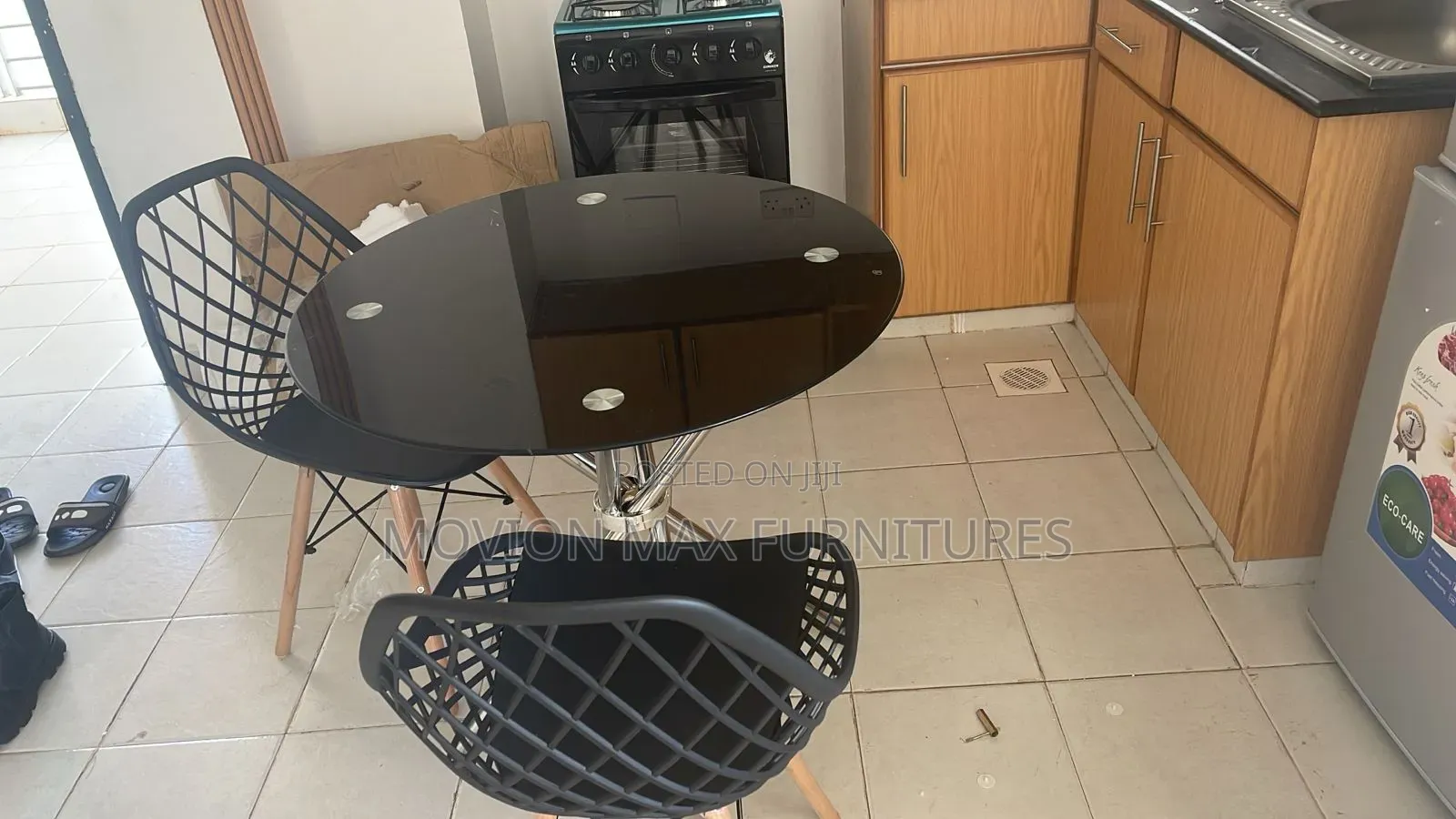 Black Clear Dinning Set Eames Chair