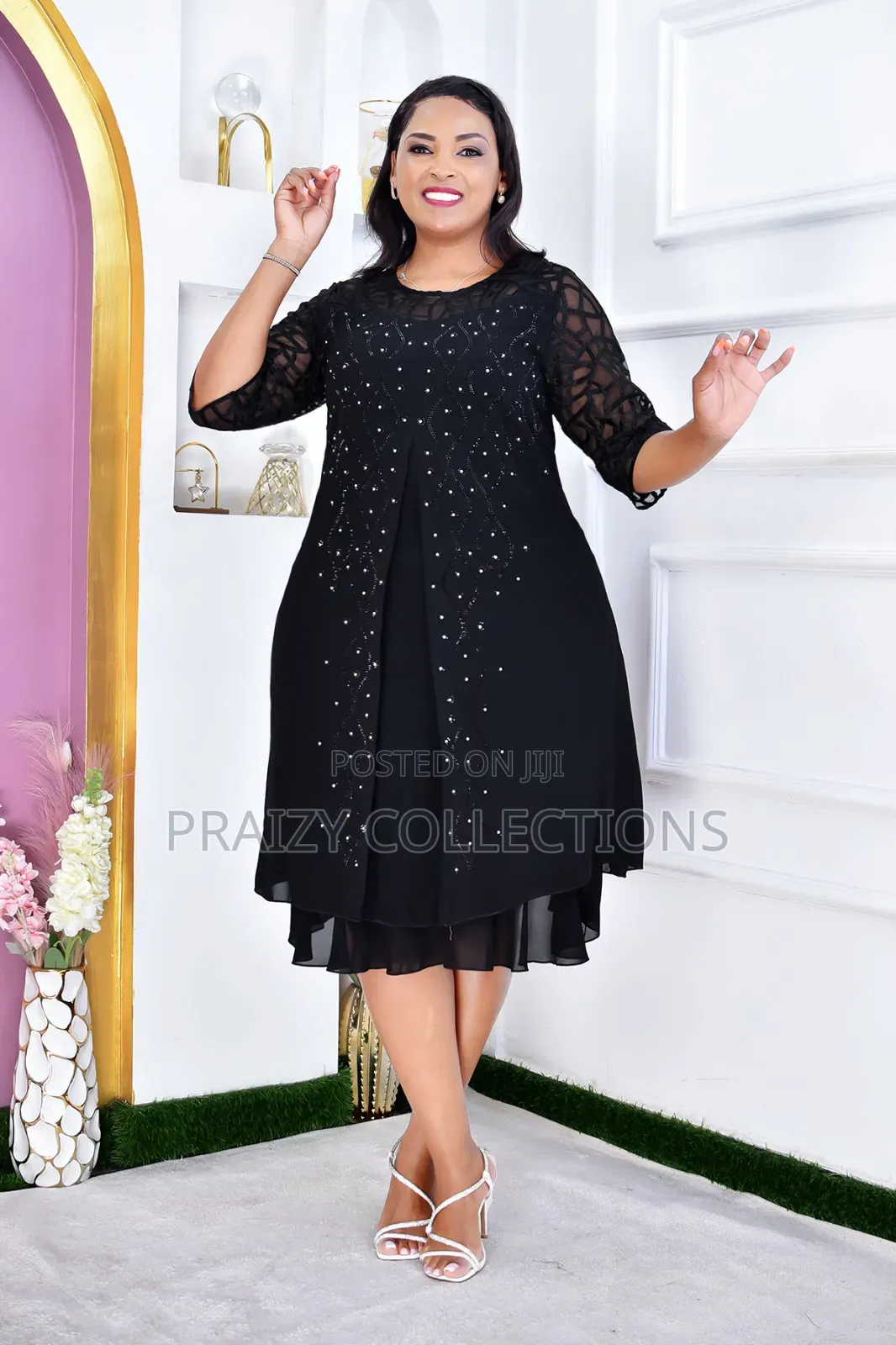 Beautiful Heavy Chiffon Dress With Sequins