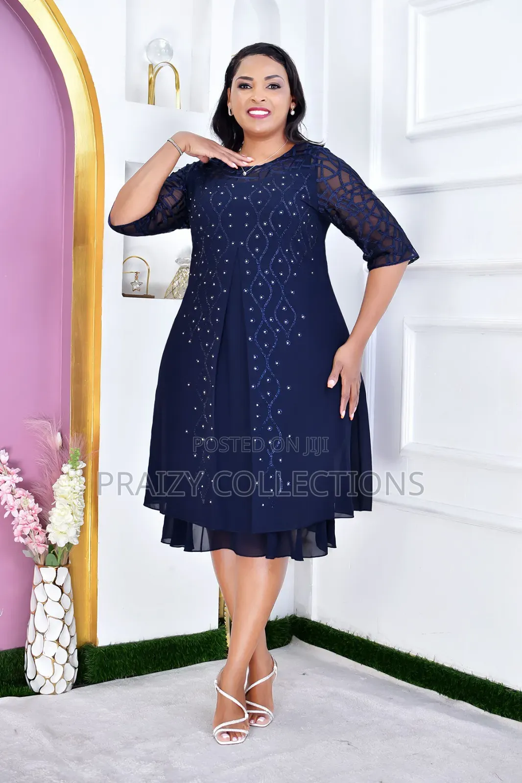 Beautiful Heavy Chiffon Dress With Sequins