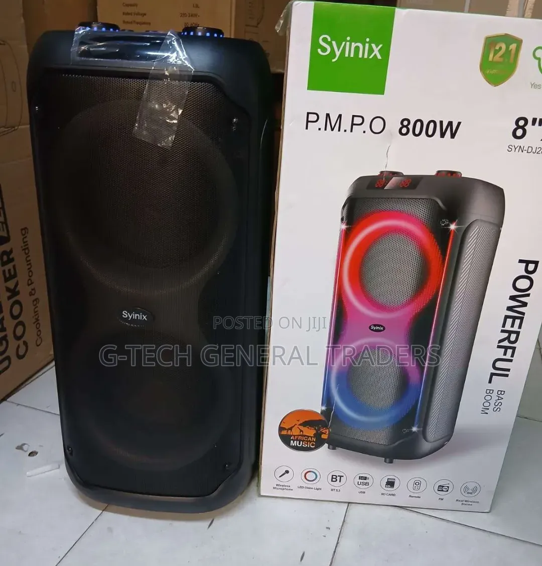 Syinix 8inch Boom Speaker 800w Bluetooth Speaker
