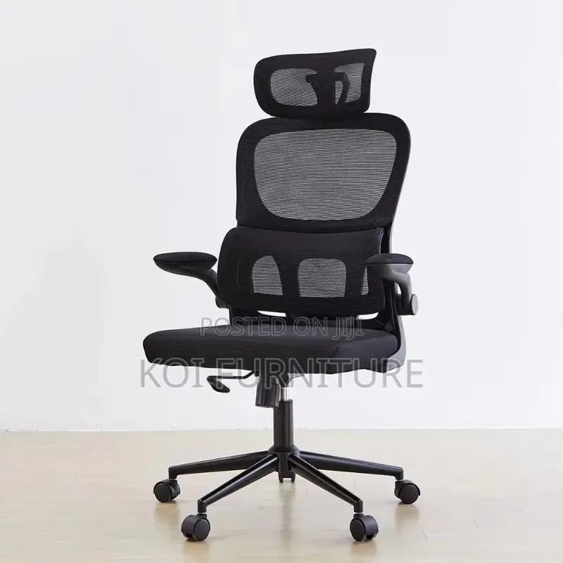 Office Chair; High Backrest Orthopedic Seat With Headrest
