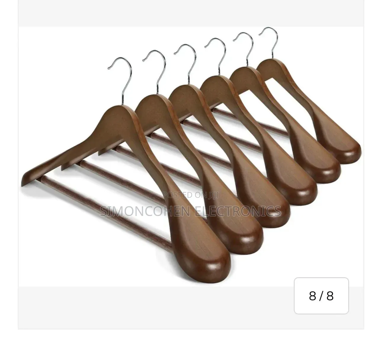 Wooden Suit Clothes Hangers With Non Slip Pants Bar (10 Pack)