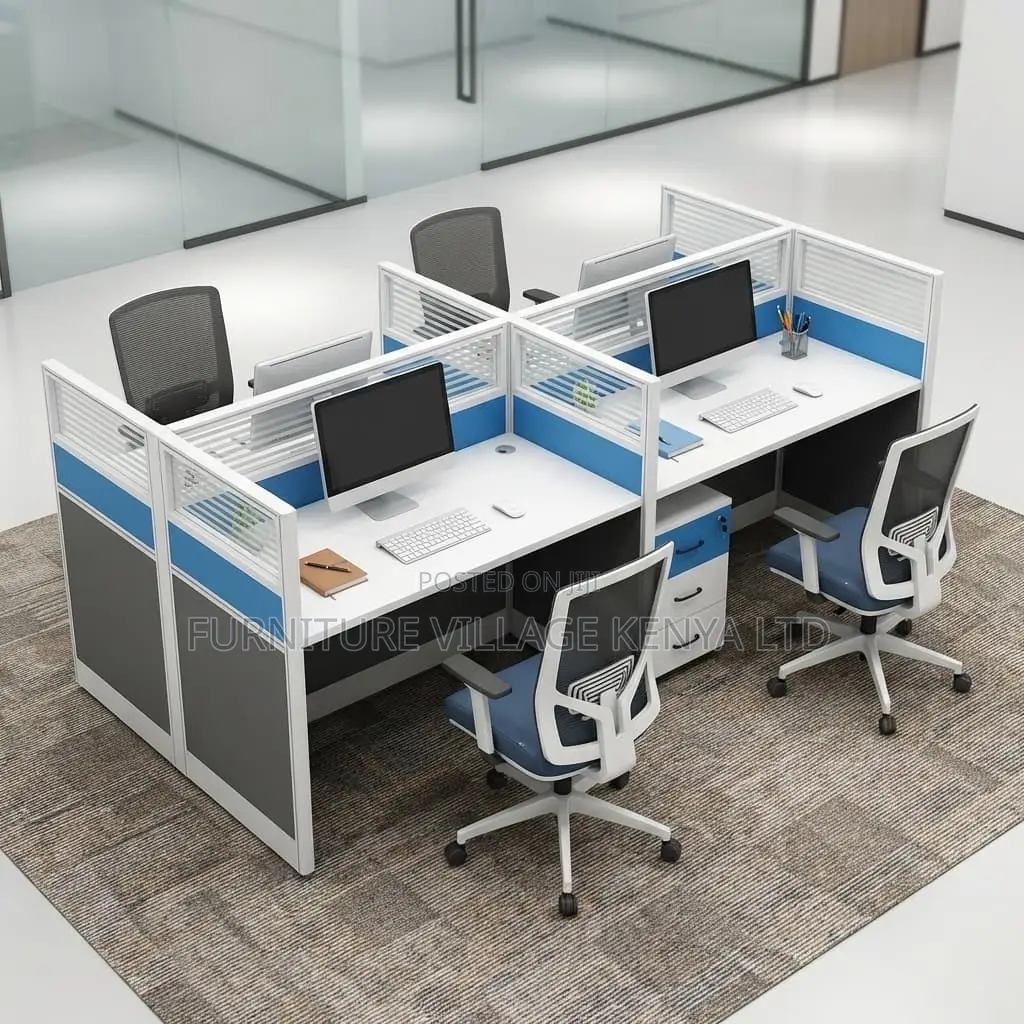 4-Way Imported Modular Office Team Workstation