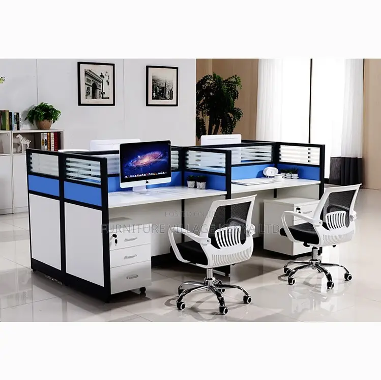 4-Way Imported Modular Office Team Workstation