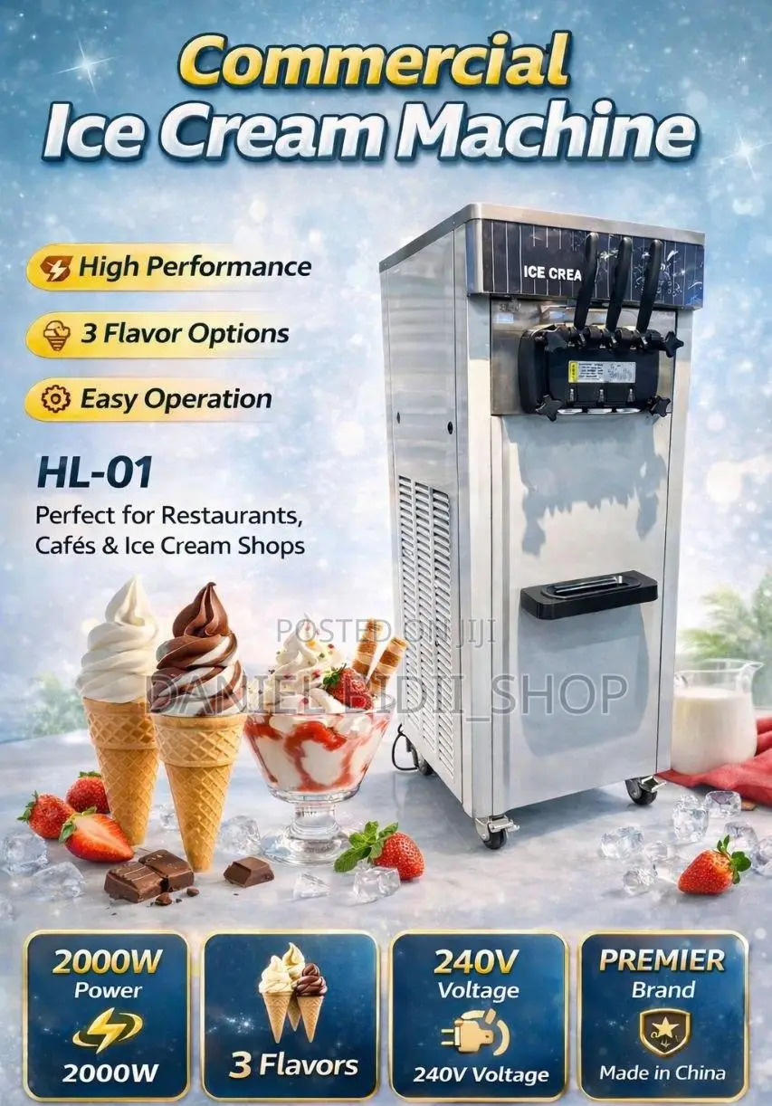 2000watts 3flavor Highperformance Icecream Maker for Ice Shop Business
