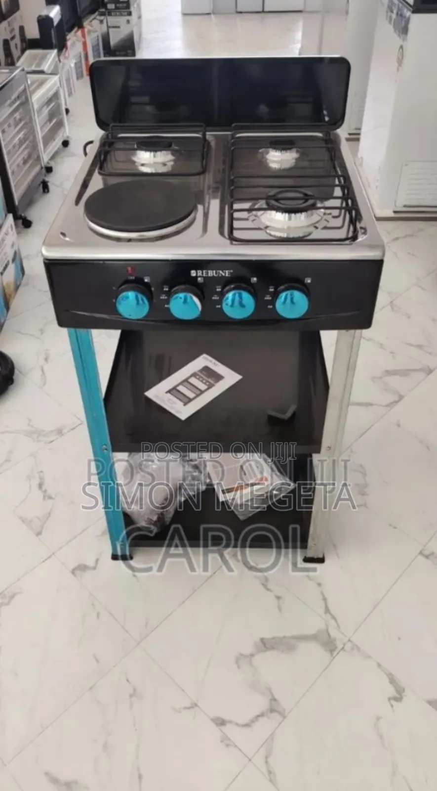 With Electric Plates Nunix 3+1 Cooker With Shelves