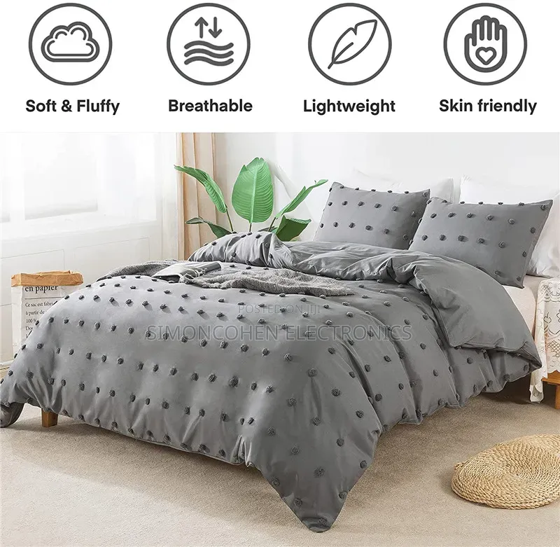 Luxury Tufted Dot Design Duvet Cover Set