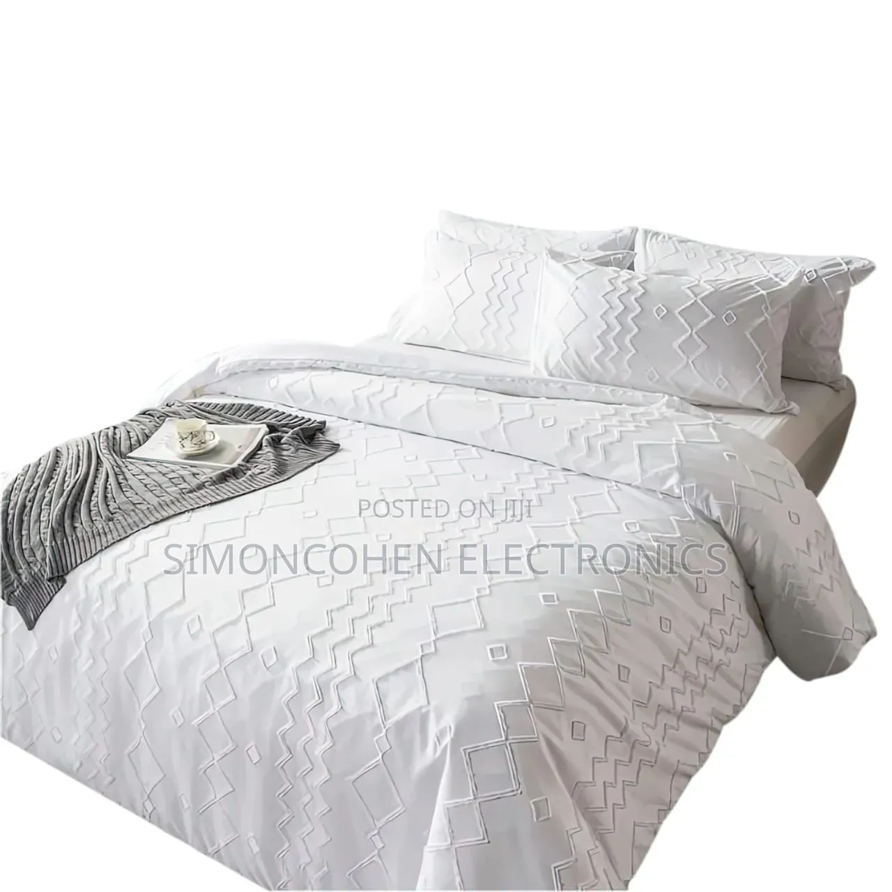 3pc Tufted Wave Duvet Cover Set