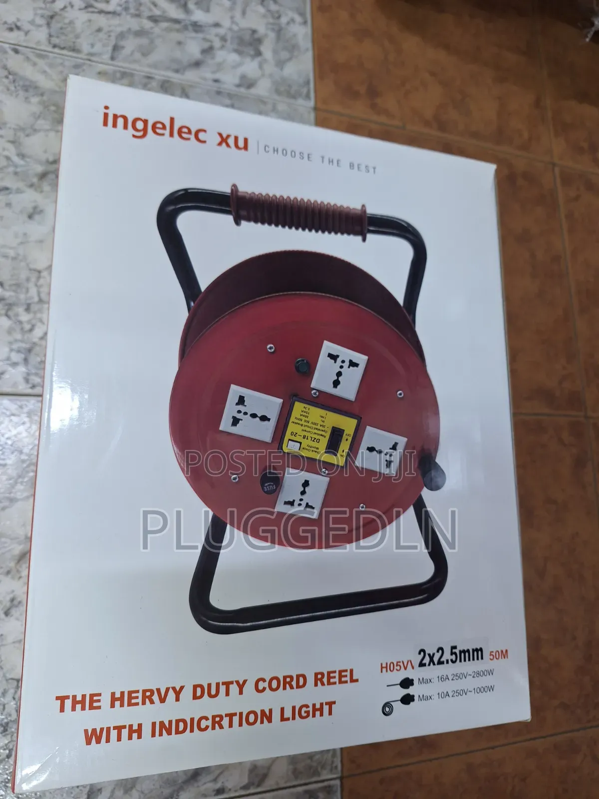 50m Heavy-Duty Extension Power Cord Reel.