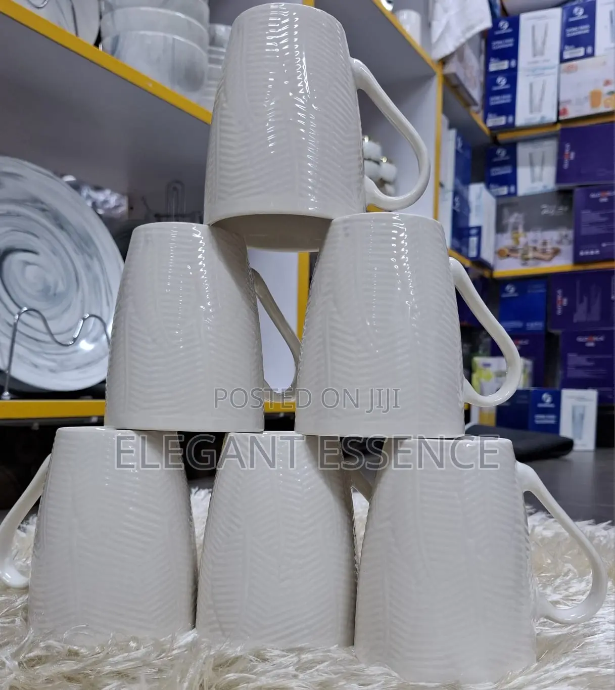 6pcs White Ceramic Mug