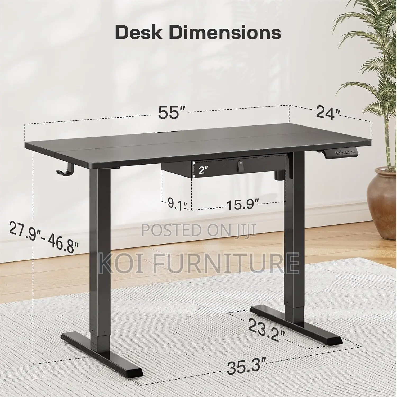 Office Table; 1.2 Meter Standing Electric Adjustable Office Desk