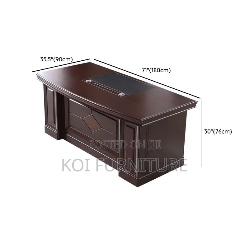 Office Desk; 1.4 Meters Mahogany Executive L Shaped Office Desk