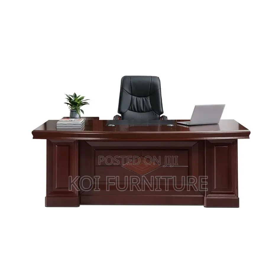 Office Desk; 1.4 Meters Mahogany Executive L Shaped Office Desk