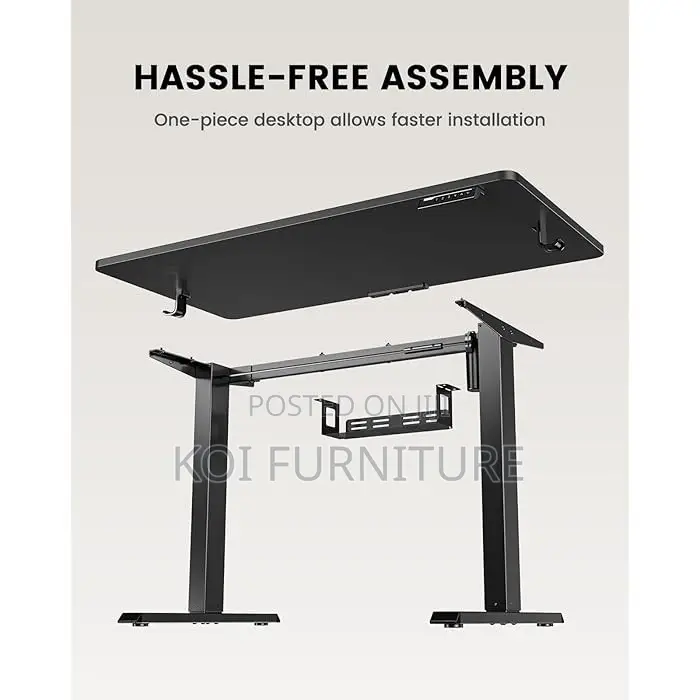 Office Desk; 1.8 Meters Black Style Adjustable Office Home Table