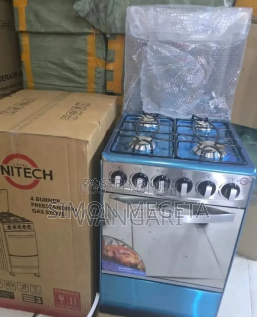 Silver One. Unitech Full Gas Standing Cooker