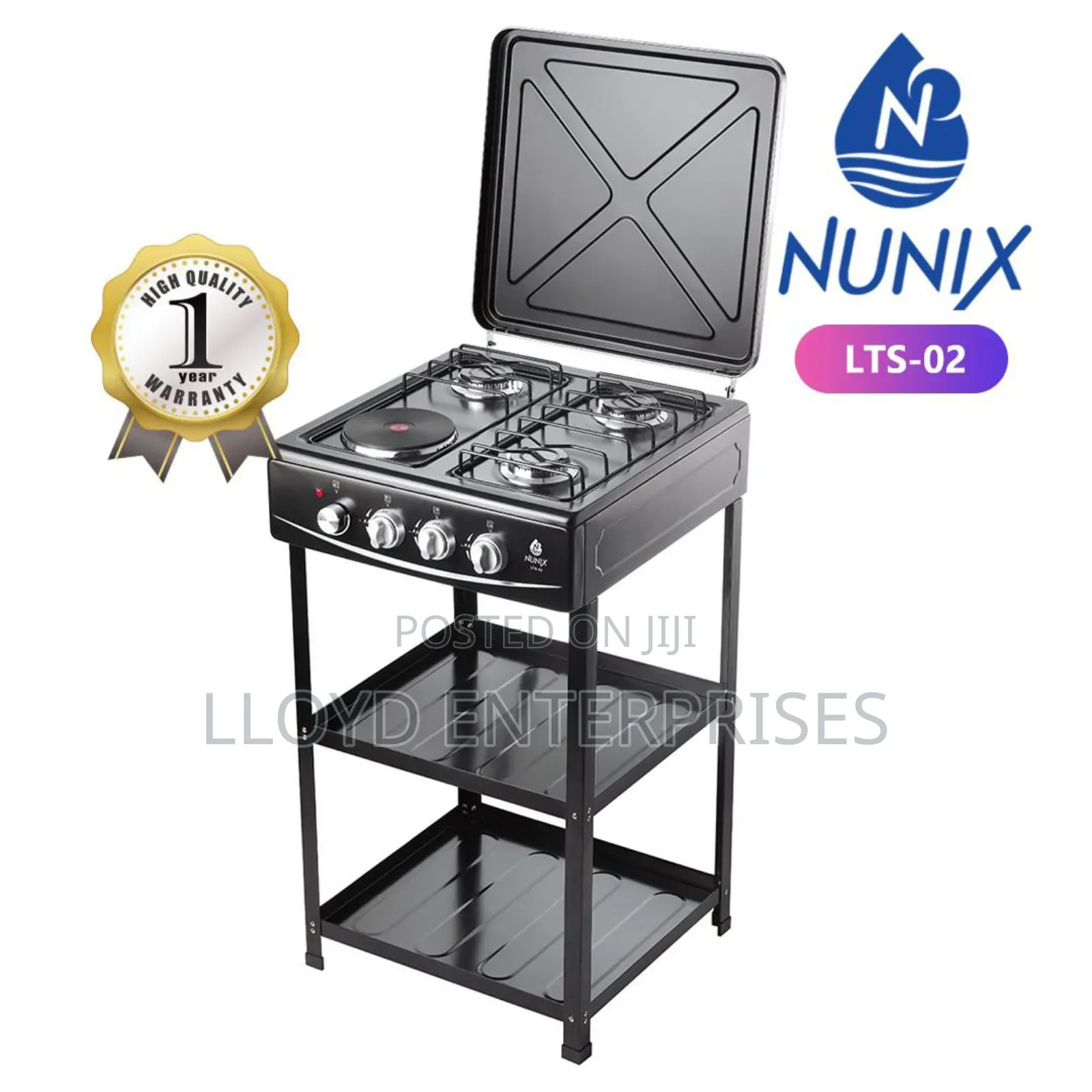 Free Standing 4 Burner Cooker With 1 Hot Plate