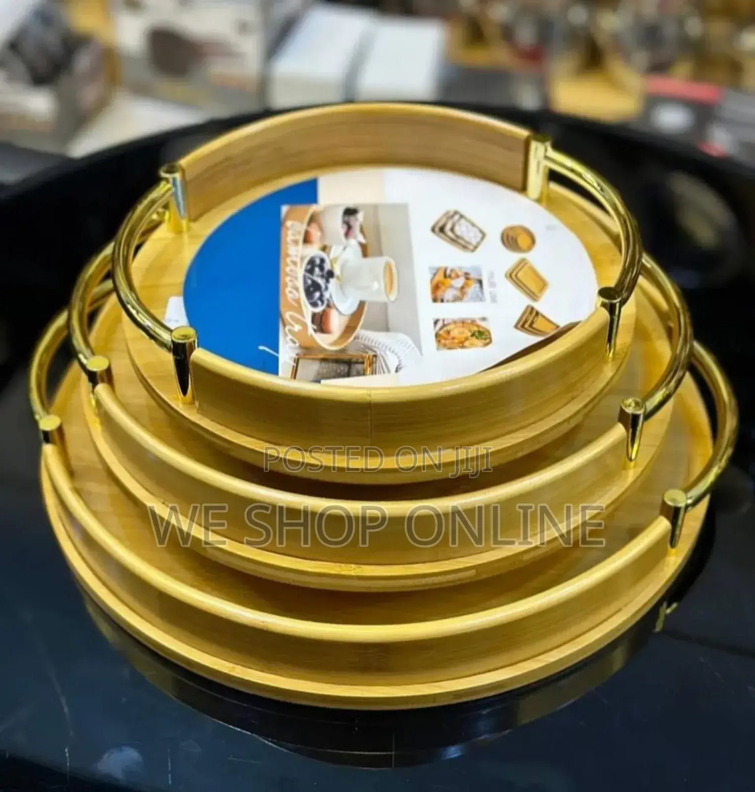 Elegant Bamboo Serving Trays Set of 3*